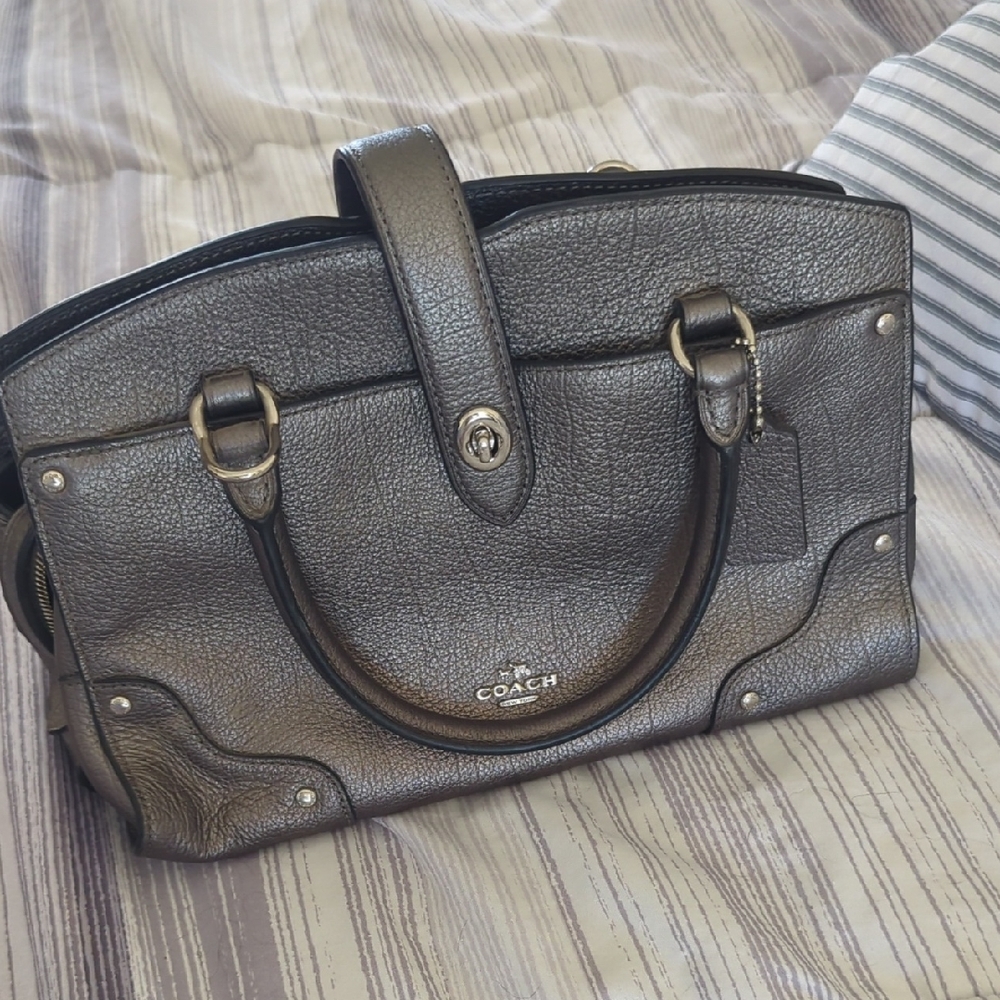 Coach Metallic Leather Satchel
